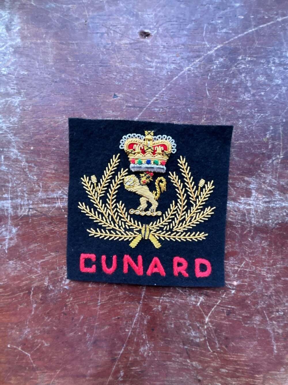 Cunard Cruise Line Embroidered Captain Hat Badge Patch Crest